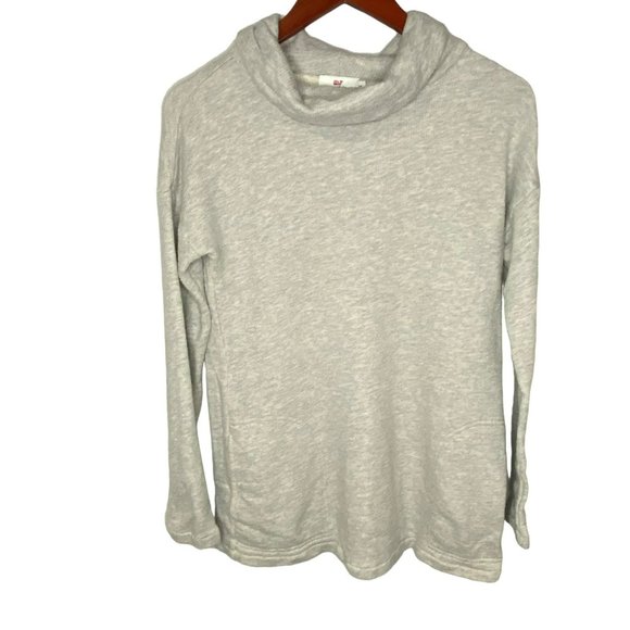 Vineyard Vines Womens Extra Small Cowl Neck Sweater Gray Pockets Long Sleeve - Picture 7 of 10